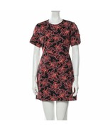Women&#39;s MSGM Black Red Floral Print Sheath Mini Dress sz M - $221.56