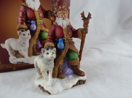 The San Francisco Music Box Company Christmas Medley Santa with dog wolf - $10.88