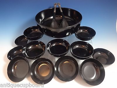 Primary image for Old Master by Towle Sterling Silver Salad Set 15Pc with Black Melamine (#0895)
