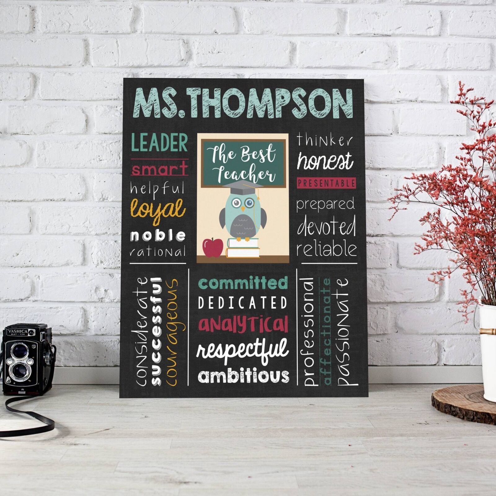 Personalized Best Teacher - Teacher Appreciation Gift Wall Art Canvas