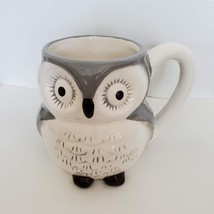 Owl Mug, Gray & White 3D Cup / Planter, pre-owned Ceramic, Modern Gourmet Foods
