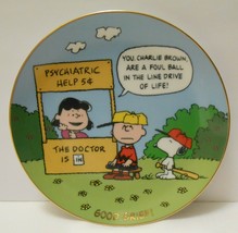 PEANUTS Snoopy Charlie Brown Lucy Porcelain PLATE Danbury Mint &quot;Good Grief&quot; - $34.95