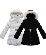 RH Winter Kids Girls Faux Fur Hood Belted Padded Quilted Coat Jacket Ves... - $69.99