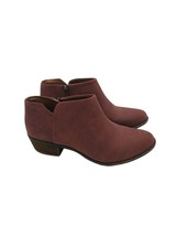 Lucky Ankle Boots 10M Womens Burgundy Zip Up Slip On Round Toe Casual - $26.33