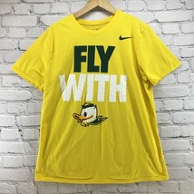 The Nike Tee Fly With Oregon Ducks U Of O Yellow Green Sz L Athletic Cut - $14.10