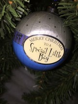 Set 3 glossy Merry Christmas to a Special little boy blue ornaments 2&quot; - $5.32