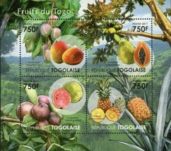 Fruits of Togo Stamp Guava Mango Papaya Pineapple Souvenir Sheet MNH #41... - $15.78