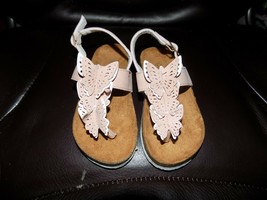 New Toddlers 3D White/Mauve Butterfly Sandals Shoe L (9/10) Little Girl&#39;s - $33.54