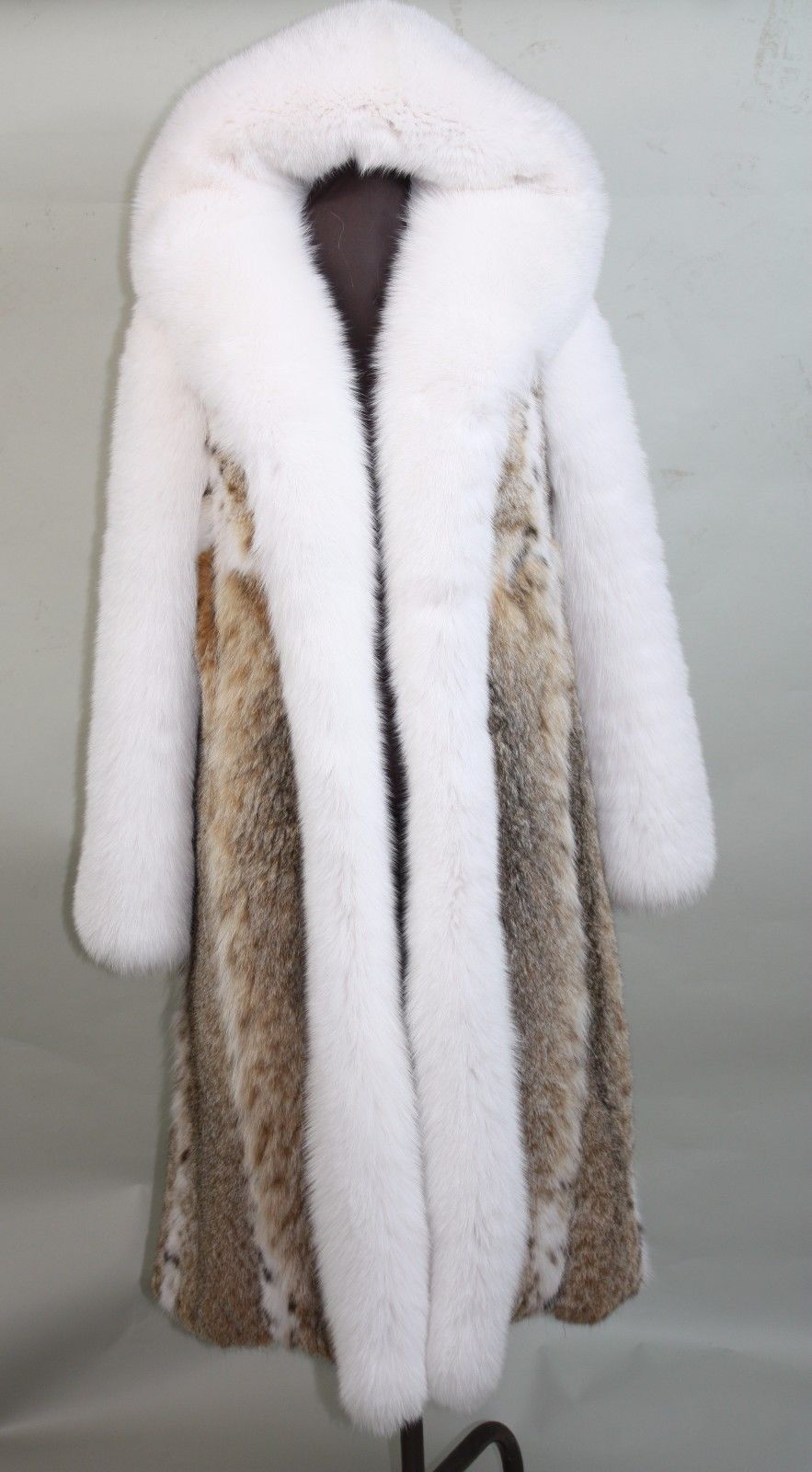 Lynx Fur Coat Hood Full Length White Fox Fur And 14 Similar Items