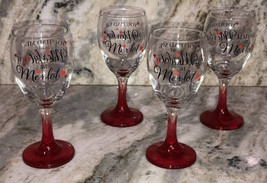 You Had Me At Merlot-Set Of 4 Cristar 10oz Water/Wine Red Stemmed Goblet... - $52.35
