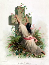 13991.Decor Poster.Room interior wall art.Woman holds to Cross.Christian Bible - $14.25+