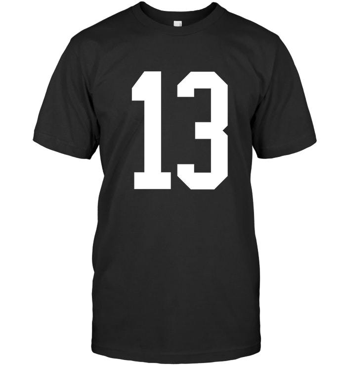 13 White Number 13 Sports Fan Jersey Style T Shirt Funny Vintage Gift ...