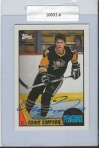 Craig Simpson 1987 Topps Autograph #80 Penguins