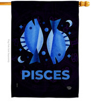 Pisces House Flag Zodiac 28 X40 Double-Sided Banner - $36.97