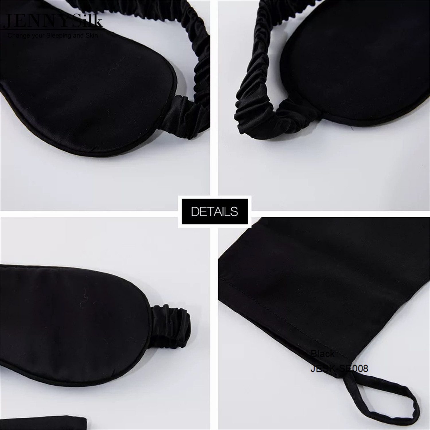 Black silk eye mask 100 mulberry silk 19mm/luxury eye mask for