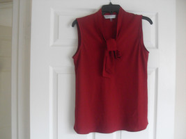 Kaspe New Womens Fire Red Tie-front Sleeveless Top   S - $19.99