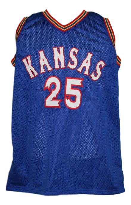 Danny manning  25 custom college kansas basketball jersey blue   1