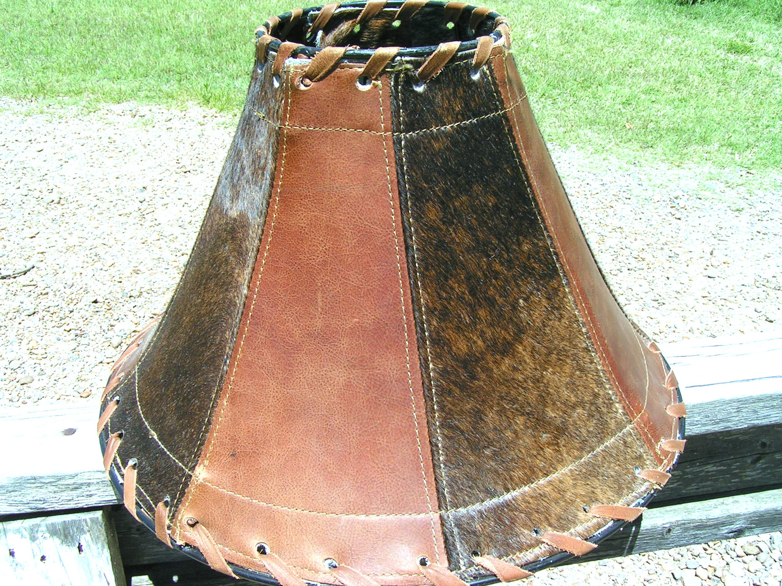 Western Cowhide Leather Lamp Shade Rustic Southwest 1300 ...