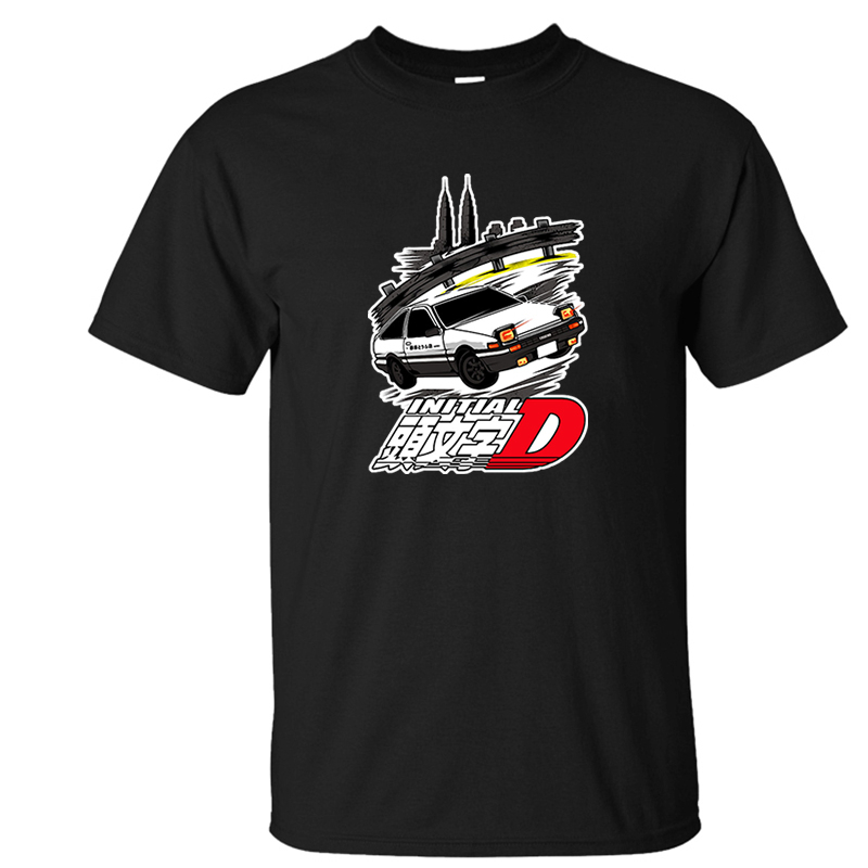 Initial D AE86 Printed T Shirt Cotton Cartoon Tee Casual Tops - T-Shirts