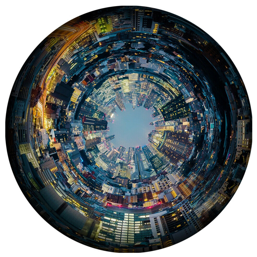 Round Jigsaw Puzzle 1000 Piecs Large Size Dia 27 Inch City Circle