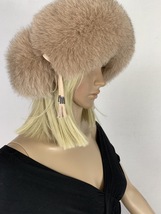 Fox Fur Transforming Wristbands Scarf Headband & Boot Cuffs Beige Color Fur image 2