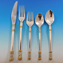 Aegean Weave Gold by Wallace Sterling Silver Flatware Set 8 Service 40 p... - $2,470.05