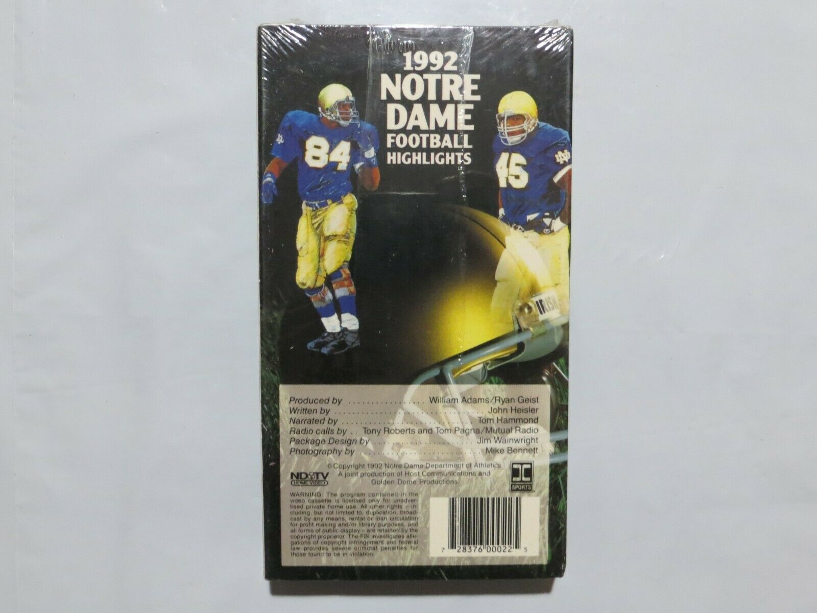 1992 Notre Dame Football VHS Video Yearbook Jerome Bettis Fightin Irish