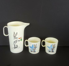Bugs Bunny Tea Set Pitcher + 2 Mug Cups 1996 Chilton Globe Warner Bros P... - $15.82