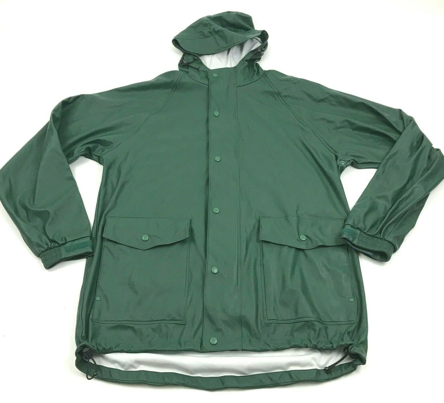 Duluth Trading Rain Jacket Green Hooded Parka Raincoat Size Medium ...