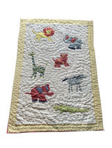 Pottery Barn Kids Baby Animal Zoo Terrycloth Quilt With Green Backing. 3... - $29.92