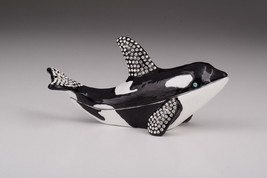 Whale Faberge trinket box hand made by Keren Kopal w/ Austrian crystal - $103.50