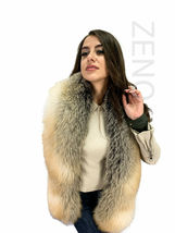 Golden Island Fox Fur Boa 70' (180cm) Saga Furs Collar Stole Scarf Natural Color image 5