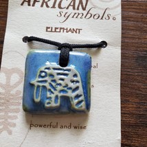 African Symbols Necklace with Elephant, South African Jewelry, Elephant Pendant image 1