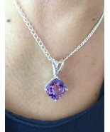 Natural Amethyst Fine Jewelry Silver Pendant, Purple Birthstone Pendant - $146.00