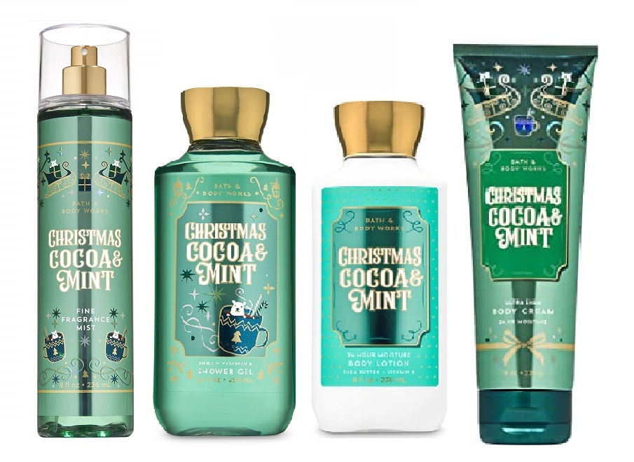 Bath & Body Works Christmas Cocoa & Mint Lotion, Gel, Cream and Mist