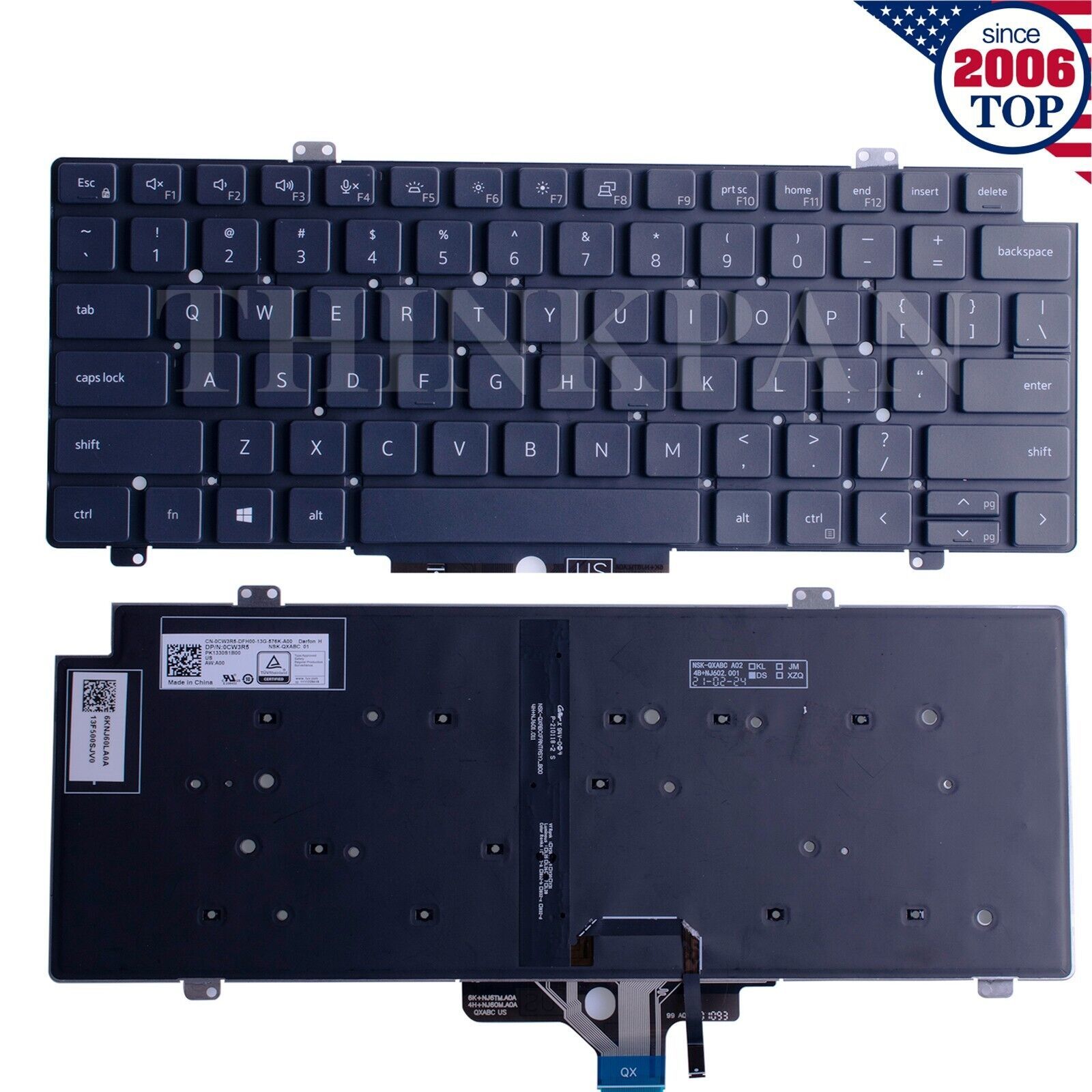 Original US Keyboard for Dell Latitude 5420 7420 7520 2-in-1 0CW3R5 ...