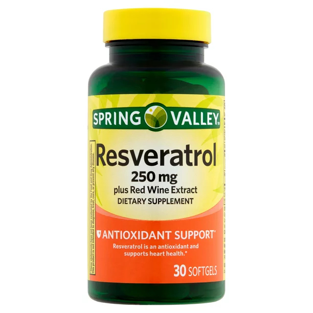 Spring Valley Resveratrol Plus Red Wine Extract Dietary Supplement, 250 mg 30 ct - $13.99