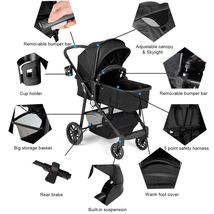 2-In-1 Foldable Pushchair Newborn Infant Baby Stroller image 5