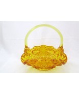 LE Smith Art Glass AMBER/Yellow  BRIDES BASKET  - $24.75