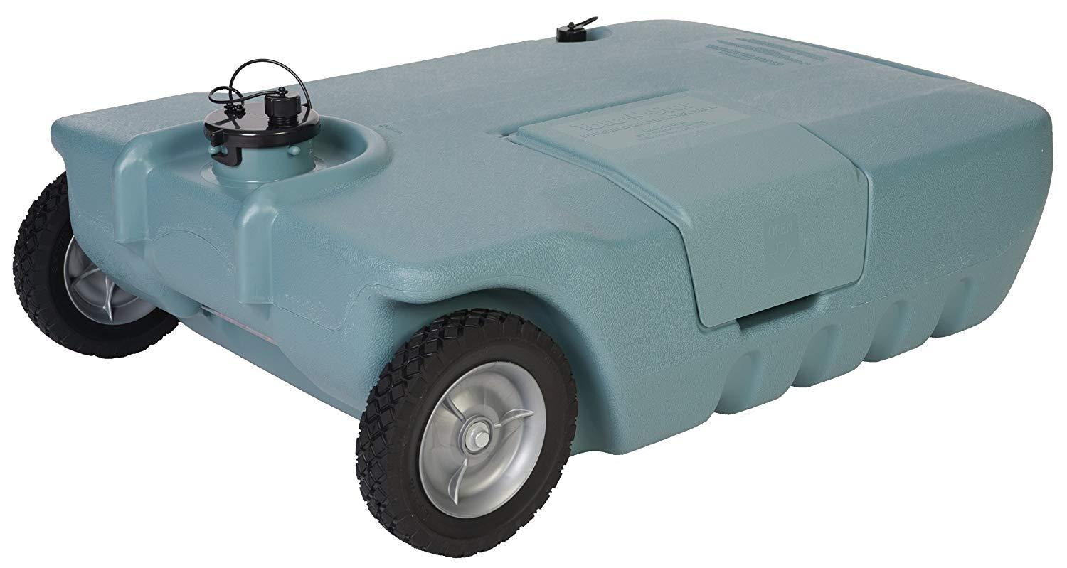 Portable Wheel 25 Gallon RV Waste Gray Black Sewer Waste Water Tank Camper Tote Exterior