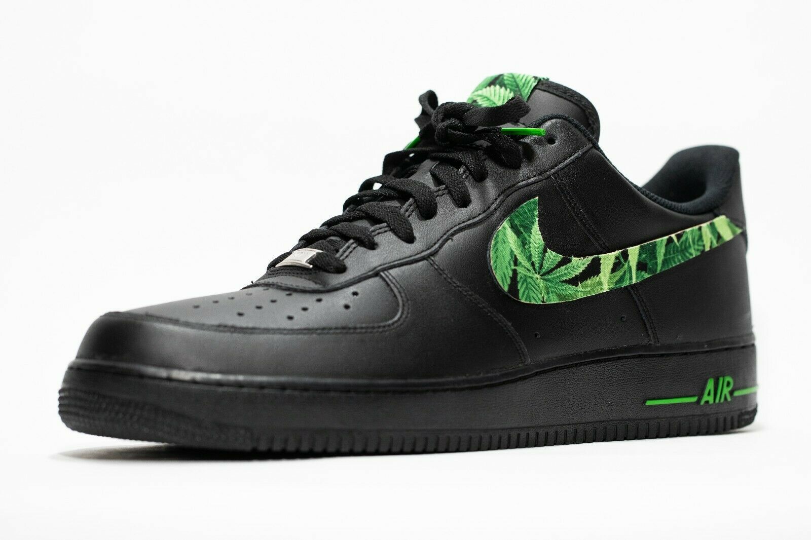 nike air force 1 Black custom 'Kush' available in all sizes 7-13 w/ insoles - Athletic