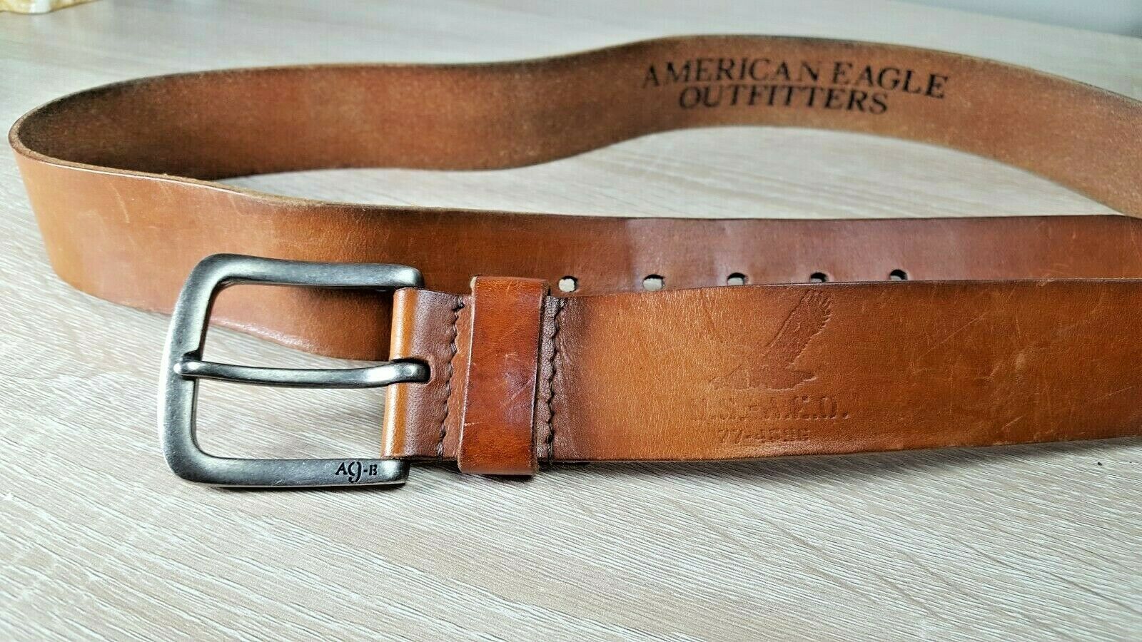 Mens Sz 48 American Eagle Brown leather Belt and similar items