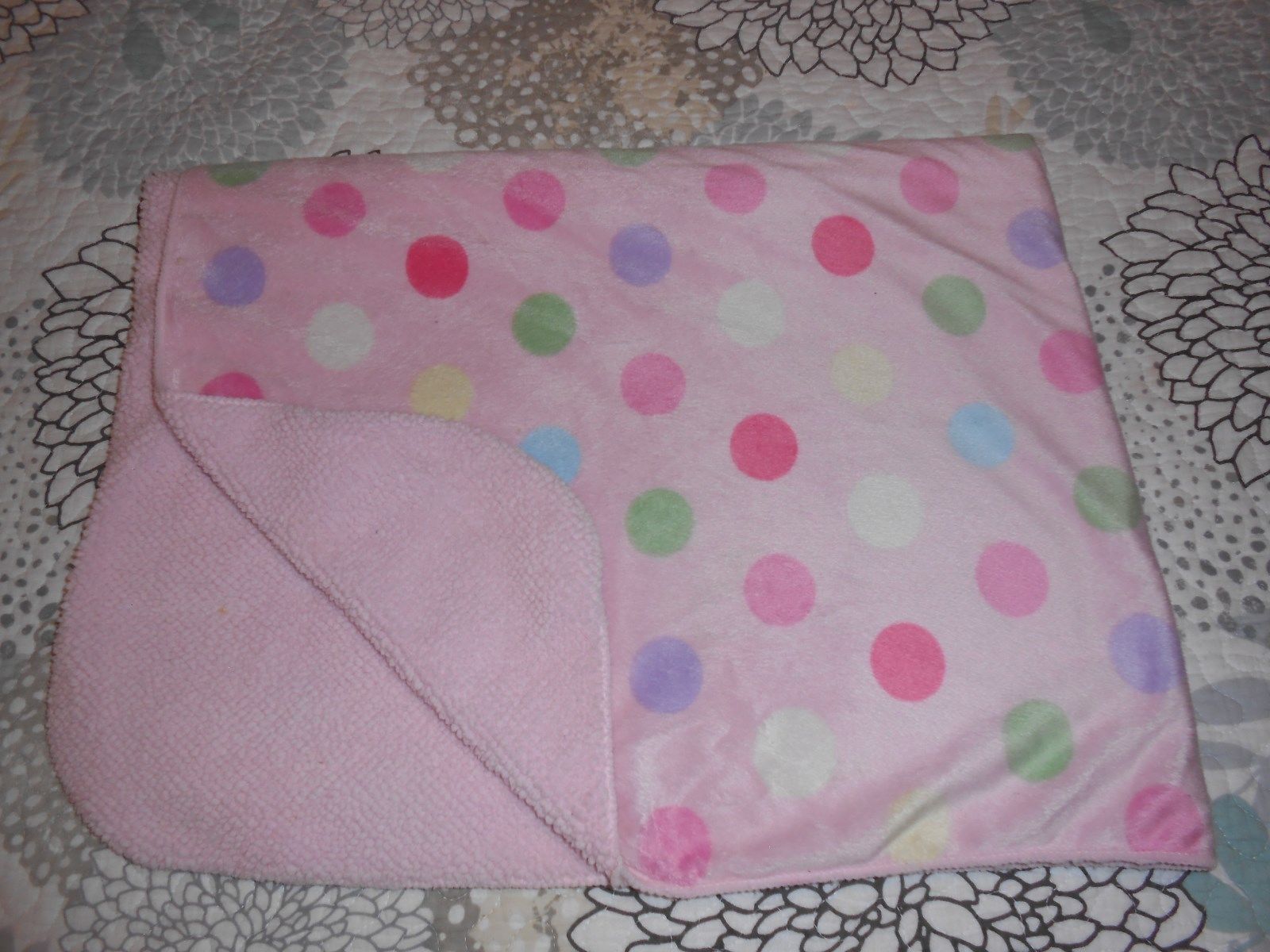 pink polka dot baby blanket
