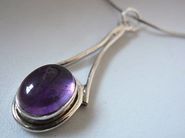 New Amethyst Nicely Columned 925 Silver Necklace India - $16.19
