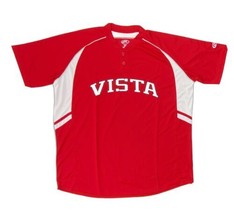 Rawlings Vista High Baseball Henley 2 Button Men's XL Red White - $18.20