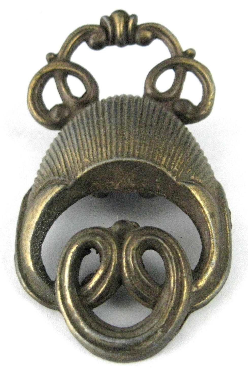 Edwardian Bronze Drawer Pulls Set of 4 Fancy English Gold Washed Bronze England Drawer Pulls