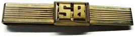 3&quot; Vintage Swank &quot;SB BS 58 85&quot; Initials You Pick Gold Tone Tie Bar - $13.36