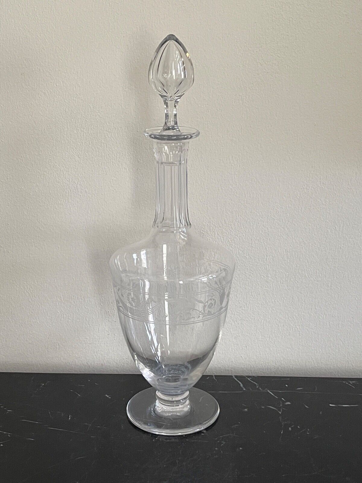 Vintage Baccarat Crystal Etched Decanter Made in France for Croizet Cognac Decanters