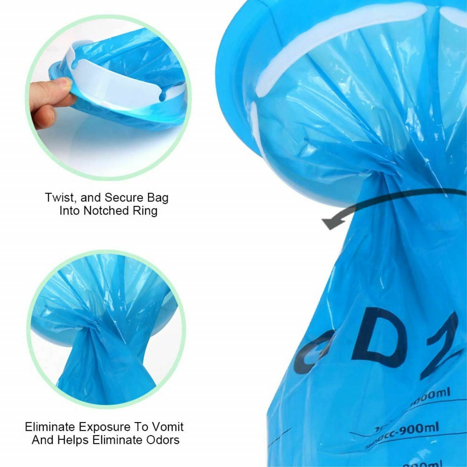 15 Count Emesis Bags Hospital Quality Air Sickness Vomit Puke Bag Clean ...