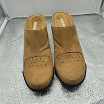 Via Spiga Wedge camel Suede Leather Mule US Women's Sz 8 M Made In Italy - $49.50